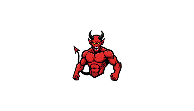 red demon devil with horns icon isolated png file