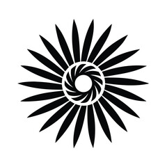 Sugar cane leaf radial sunburst spiral logo design