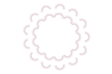 2重円形ラインフレーム　ピンク