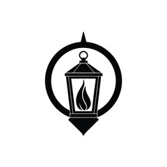 Glowing sugar cane stalk lantern logo design