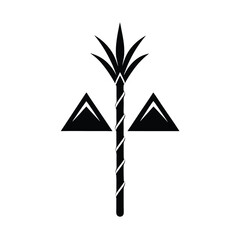 Sugar cane stalk with compass arrow spiral design