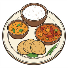 Indian thali, traditional cuisine dish
