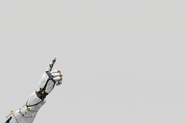 Mano de robot señalando con el dedo indice