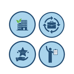 Business and Sustainability Icon Set – Corporate Growth, Process Management, Quality and Performance