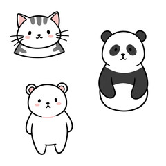 Obraz premium Cute Cartoon Animals Collection.