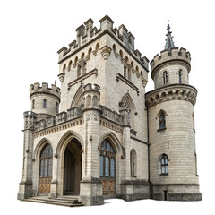 Fototapeta premium Gothic castle architecture isolated on transparent background