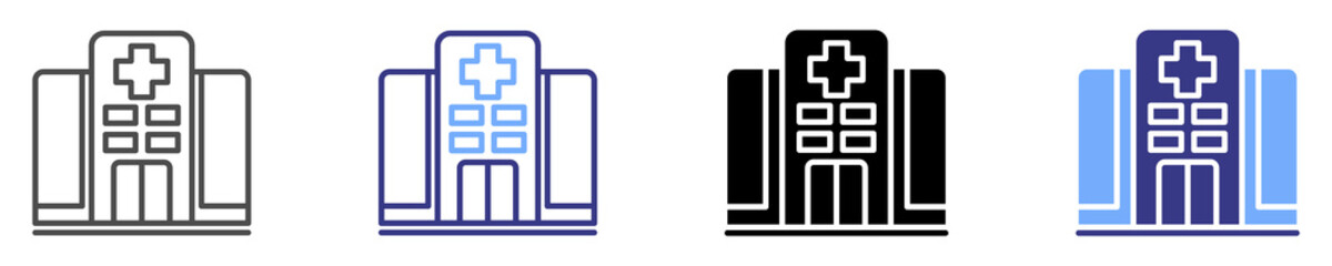 Obraz premium hospital icon set multiple style