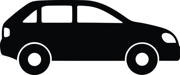 car icon silhouette vector illustration on white background