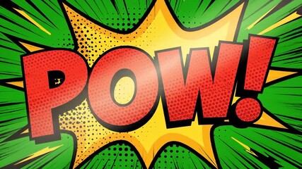 Comic book style explosive burst on a vibrant green backdrop - Powered by Adobe