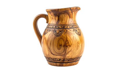 a wooden jug isolated on transparent background.