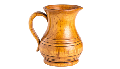 a wooden jug isolated on transparent background