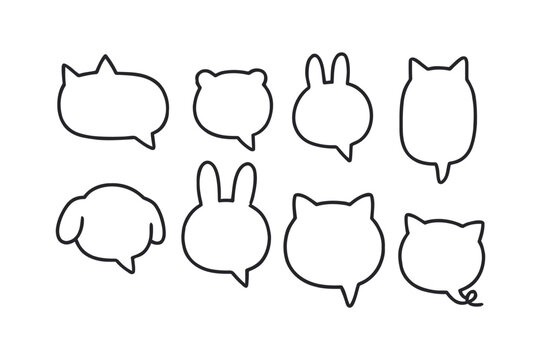 Charming set of expressive animal-themed thought bubbles, perfect for playful graphic communication designs and messaging - Powered by Adobe