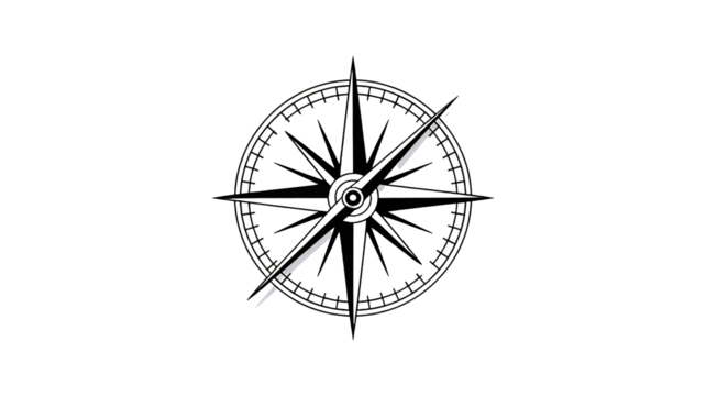 Elegant compass guides towards new opportunities and success