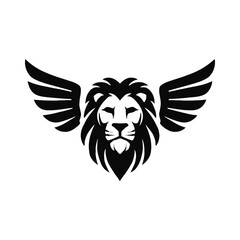 Obraz premium Powerful mythical winged lion emblem, representing courage, freedom, and majestic guardianship concept for various design projects