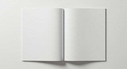 Blank Open Book on White Background.