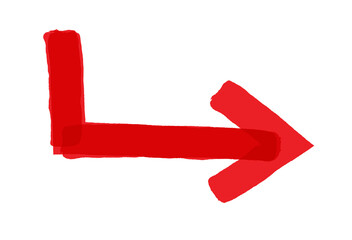 Red Marker Arrow, Sketch Arrow brush drawn, Hand drawn Arrow doodle style, decorative direction pointers element design isolated on transparent background