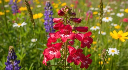 Wildflower meadow in the sunshine