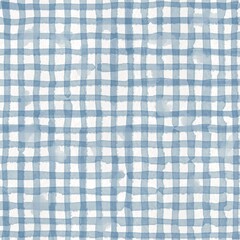 Watercolor Gingham Collection – Dusty Blue Pastel Background