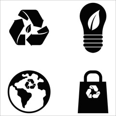 Eco friendly icons representing sustainability and nature