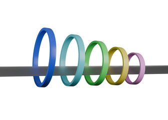 Infographic funnel Sales diagram template for business element. 5 steps digital strategy marketing data presentation isolated on transparent background 3d render