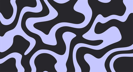 Abstract wavy background pattern fluid shapes in black and lavender great for modern design projects