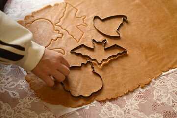 
Honey gingerbread cookies preparation for Halloween