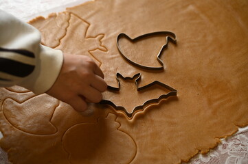 
Honey gingerbread cookies preparation for Halloween