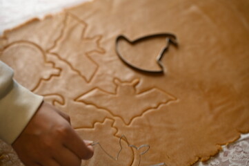 
Honey gingerbread cookies preparation for Halloween