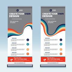 retro style roll up banner template