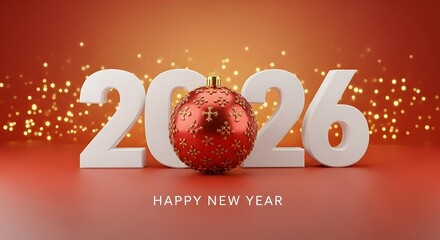 Abstract Sparkling Red Background for 2026 New Year Countdown Celebration