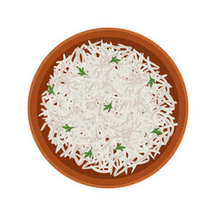 Vector Illustration Logo Clipart Top View Indian Basmati Rice
