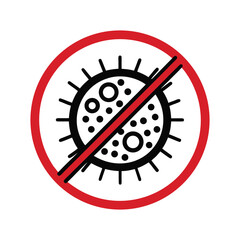 Clean black outline icon representing antibacterial properties on a white background