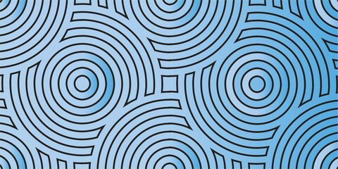 Seamless Abstract Ring Pattern with Blue Gradient
