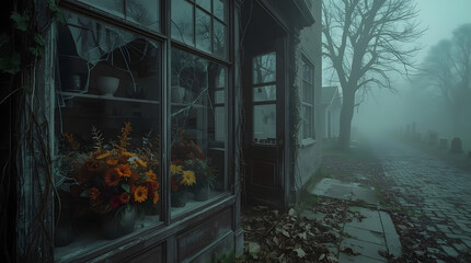 spooky house in the woods