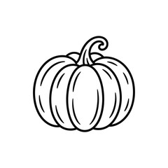 Simple hand drawn outline of a pumpkin