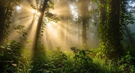 Fototapeta premium Misty Morning Forest