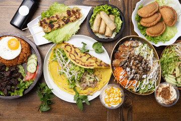 Assortiment de plats traditionnel asiatique
