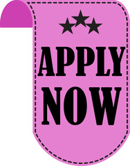 Apply Now Icon. Apply now web UI button can be used for websites and apps. Vector illustration. Apply now template for website. Concept of easy making an application via website or application.