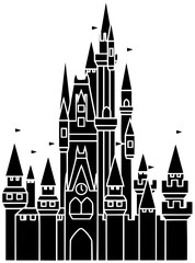 castle illustration royal silhouette architecture logo palace icon landmark outline europe day old monument tower building sky medieval european shape cathedral vector graphic background