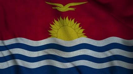 Kiribati flag lightning storm animation seamless loop. 4K - Powered by Adobe