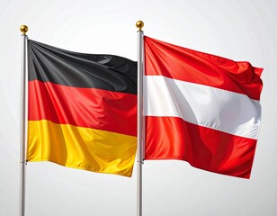 Generated image"Create a symbolic image showing unity between Germany and Austria using their national flags."