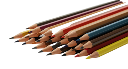 Assorted colored pencils artist supplies stationary writing tools for drawing and coloring projects