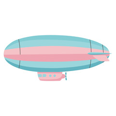 Colorful zeppelin airship flying smoothly, perfect for travel, retro, aviation, and creative illustration projects with pastel tones.  © Wisnu