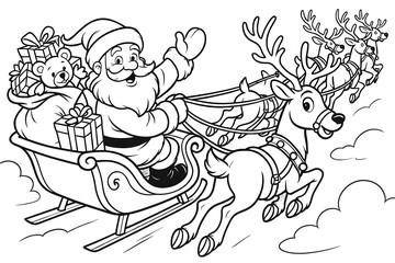 santa claus with reindeer