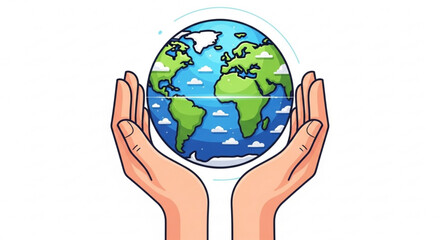 Hands holding the earth, symbolizing environmental protection, global sustainability, and the importance of caring for our planet for future generations