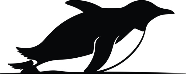 Vector Adelie penguin walking graphic design silhouette illustration