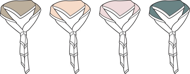 Elegant Vector Illustration of Four Flower-like Shapes in Pastel Colors