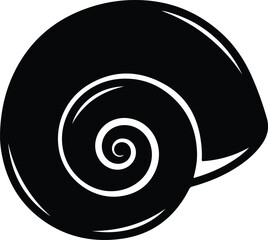 Vector seashell nautilus marine life aquatic animal silhouette illustration