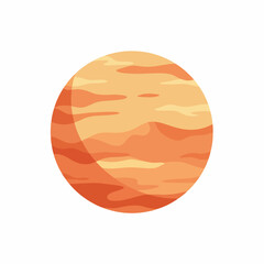 Simple Flat Style Detailed Venus Planet Celestial Body Illustration