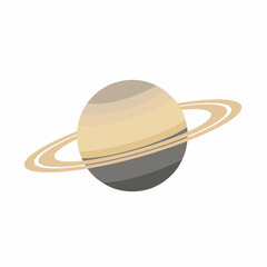 Flat Design Detailed Saturn Planet with Rings Solar System Illustration © Hcane